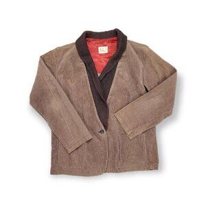 Vintage Ms Lee Corduroy Shawl Blazer‎ Jacket Coat Womens Large